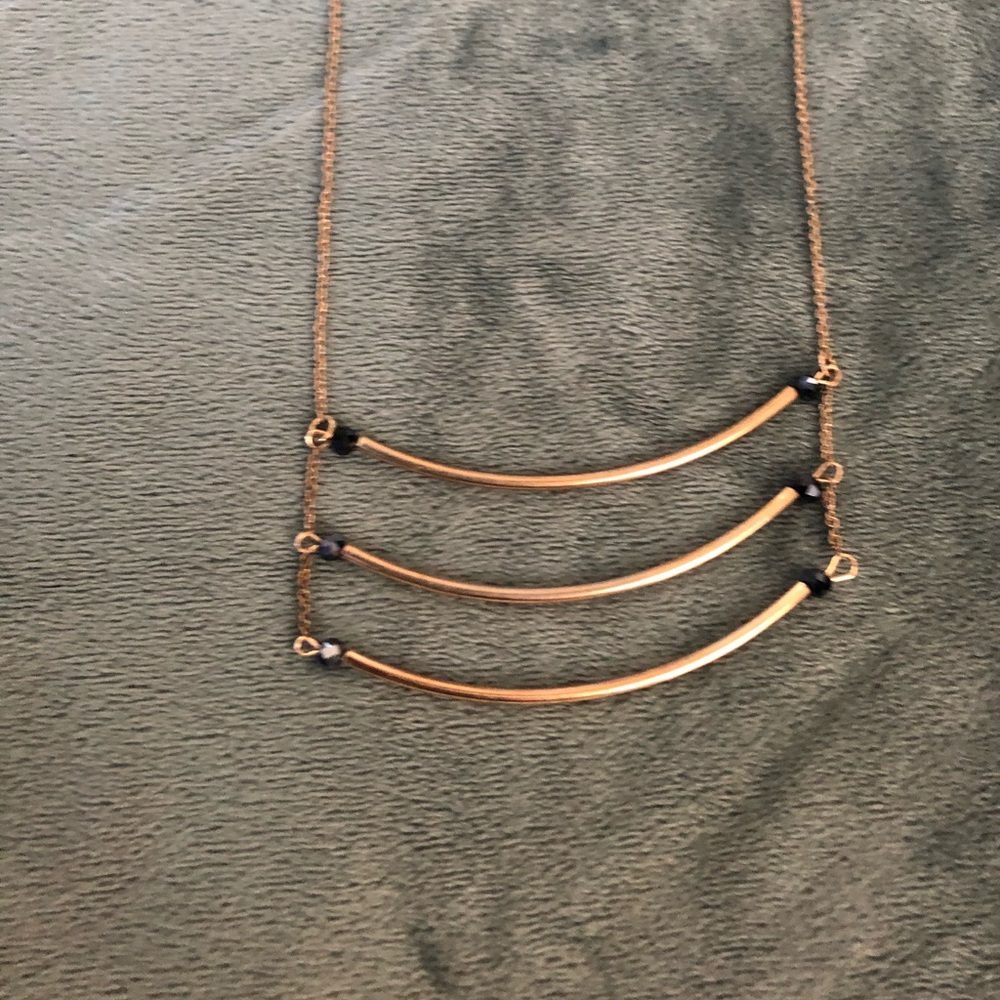 Gold long layering necklace